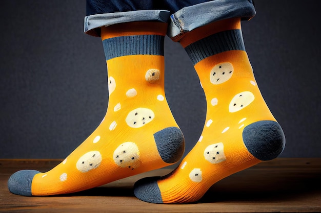 Awesome national cheesy socks day Generative Ai