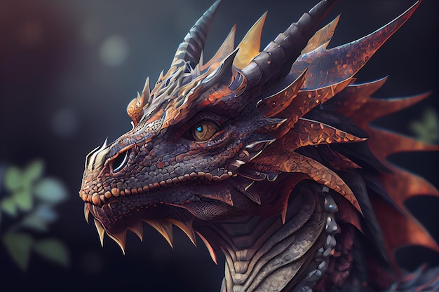 Awesome portrait of a dragongenerative ai