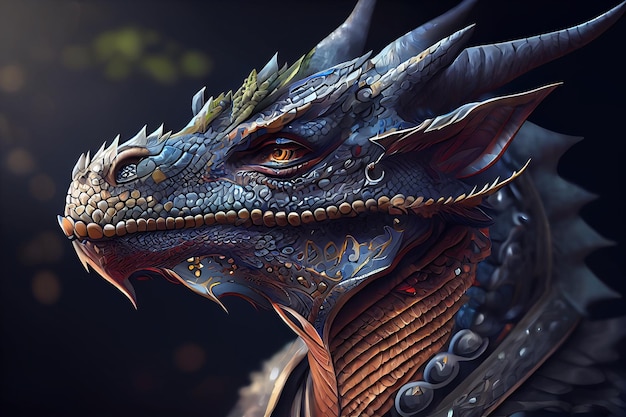 Awesome portrait of a dragongenerative ai