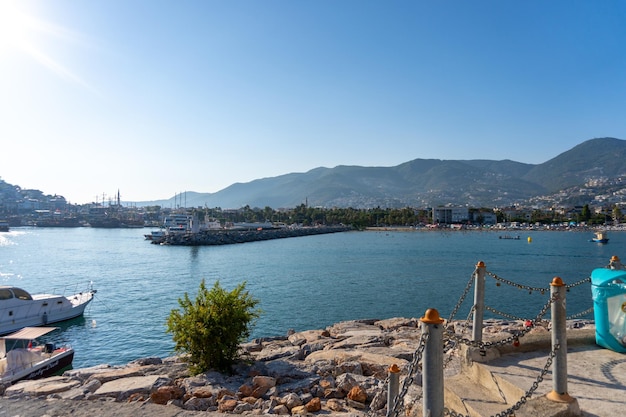 Awesome view of the beach by the coast of Alanya Turkey Amazing coastline