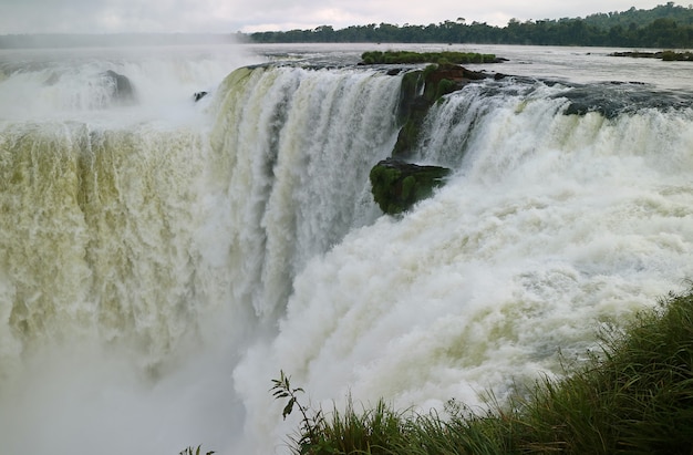 Awesome view of the Devil's Throat area of Iguazu Falls at Argentinian side, Argentina