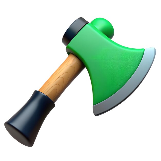 Photo axe green 3d rendered