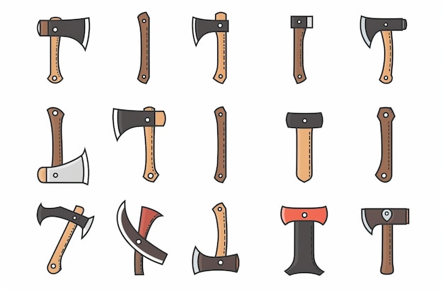 Axe icon ax symbol hatchet flat minimal sign cleaver emblem woodcutter equipment tomahawk pictogram