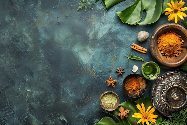 Ayurveda indian illustration background