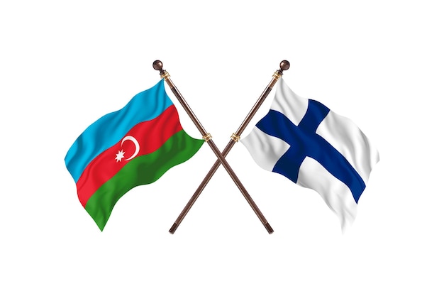 Azerbaijan versus Finland Two Countries Flags Background