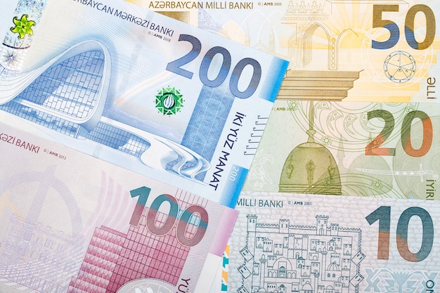 Azerbaijani Manat a business table