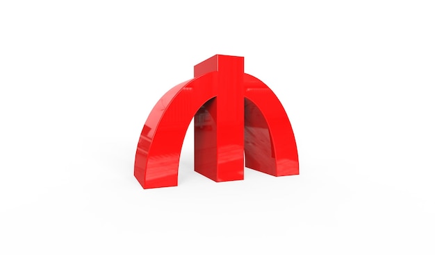 Azerbaijani Manat currency symbol of Azerbaijan in Red 3d rendering 3d illustration