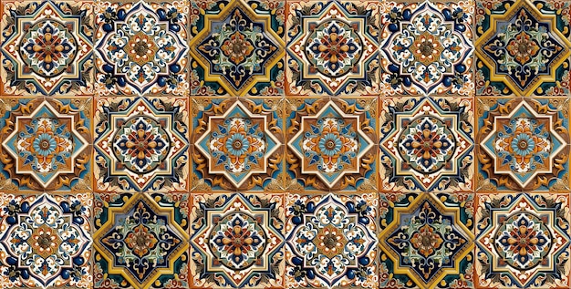 Azulejo ceramic tiles Created with generative Ai technology