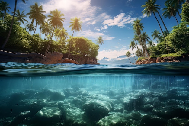 Azure Waters and Palm Trees Tropical Landscape Photos