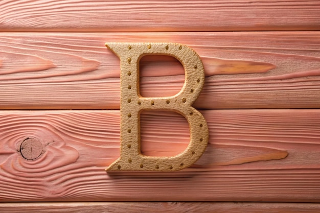 Photo b letter on wooden background