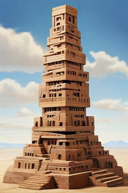 Babel tower as a square Ziggurat