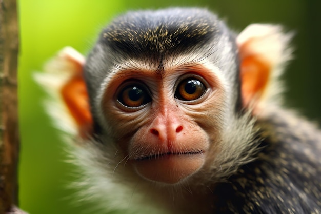 Baby animal monkey full of details nature wild life smart animal