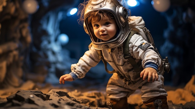 Photo baby as astronaut baby as astronaut hd 8k wallpaper stock photographic image