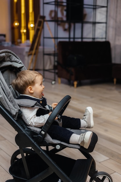 A baby in a baby car seat