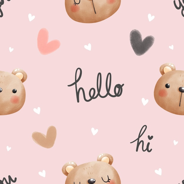 baby bear seamless patterns seamless background