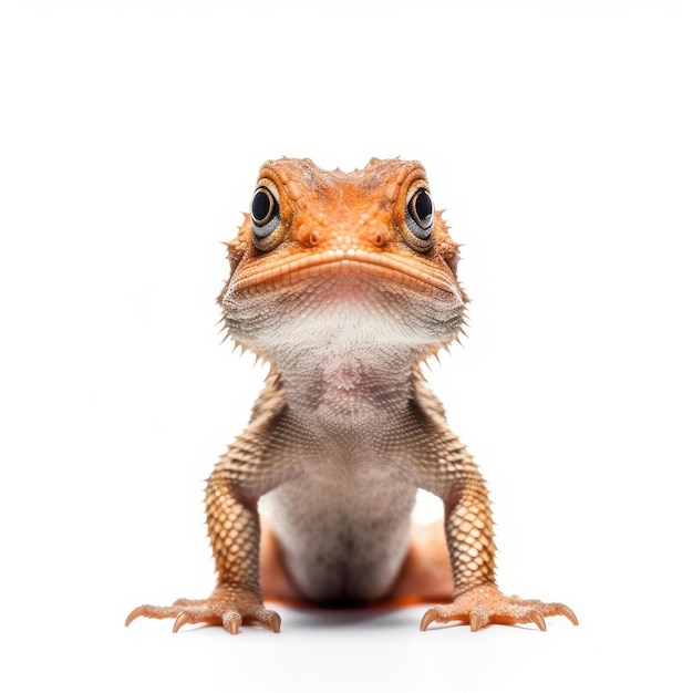 Baby Bearded Dragon isolated on white generative AI