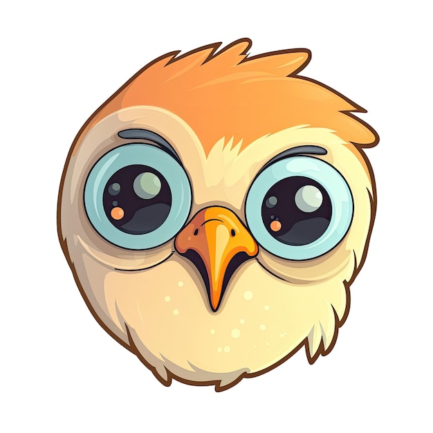 Baby Bird Face Sticker On Isolated Tansparent Background Png Logo Generative AI