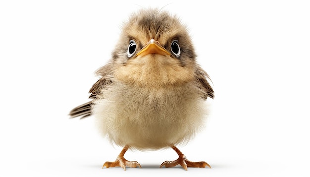 Baby Bird with Happy Face Elevation Front View