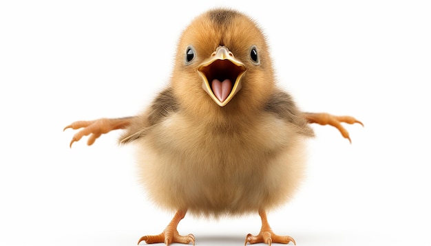 Baby Bird with Happy Face Elevation Front View