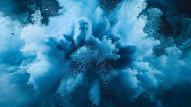 baby blue color powder explosion or splash background