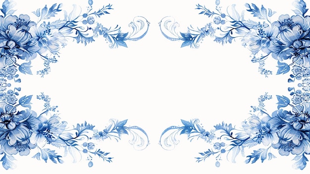 Baby Blue LaceInspired Border on White Background