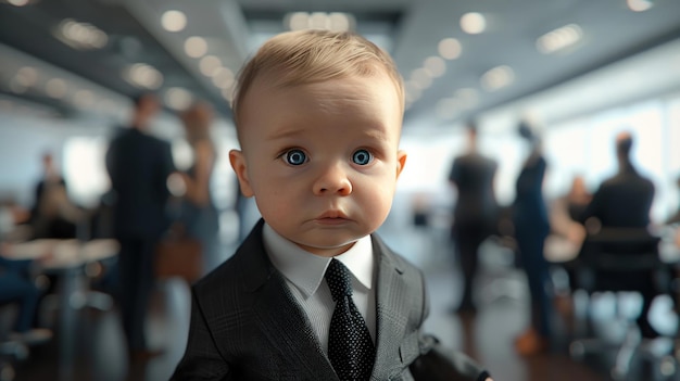 Baby Boss in a Meeting Room