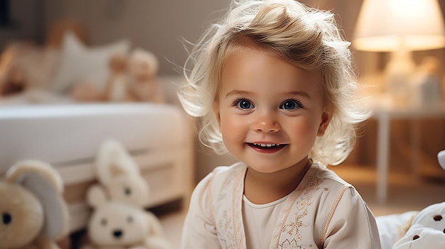 Baby in Bright White Room