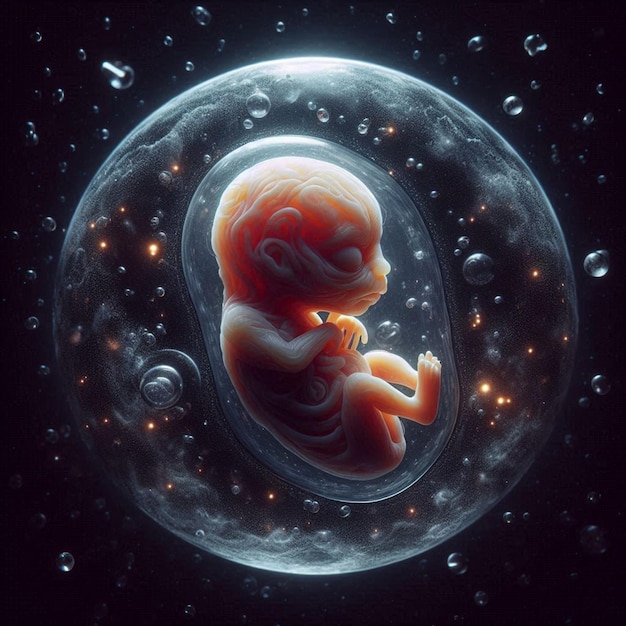 A baby in a bubble