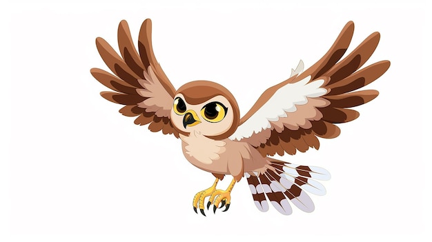 Baby cartoon bird on a white background