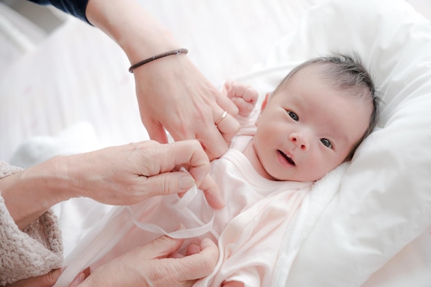 Baby changing clothes