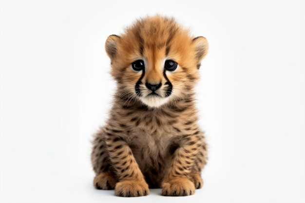 a baby Cheetah with white background