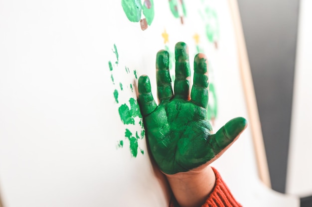 Baby Christmas activity idea handprint on paper