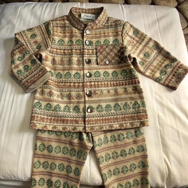 Photo a baby clothes that is made by the company of the company