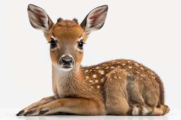 Baby deer isolated on white