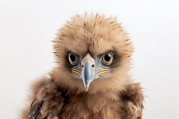 a baby eagle with white background