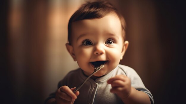 baby eating food