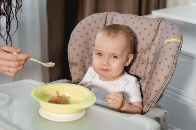 The baby eats at the children's table for up to a year