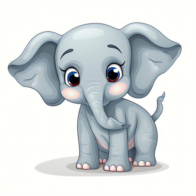 Photo a baby elephant with a cartoon face and eyes