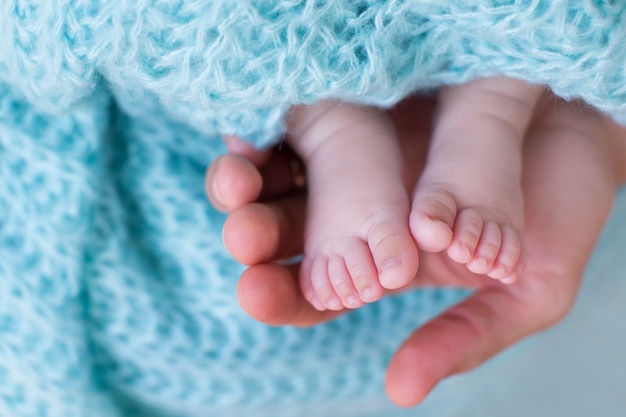 baby feet on a blanket