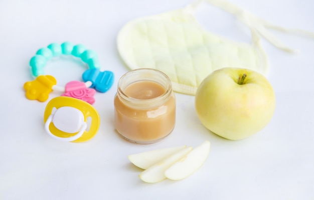 Baby food in small jars. 