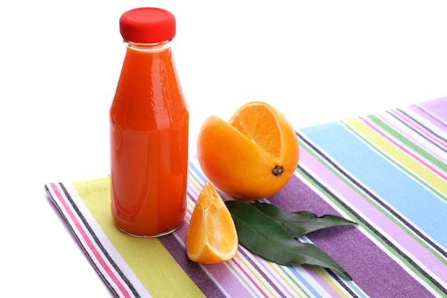 Baby food with orange isolated on white