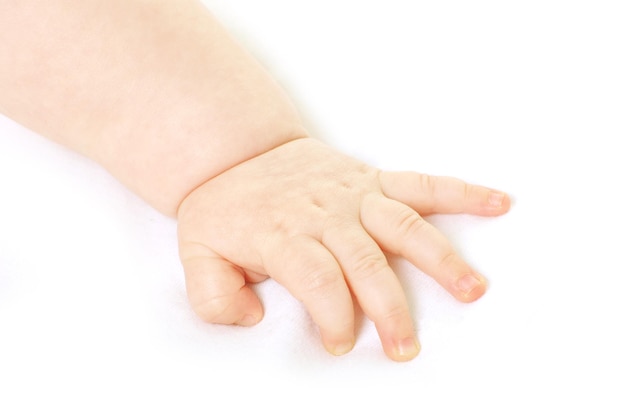 Baby hand isolated on white