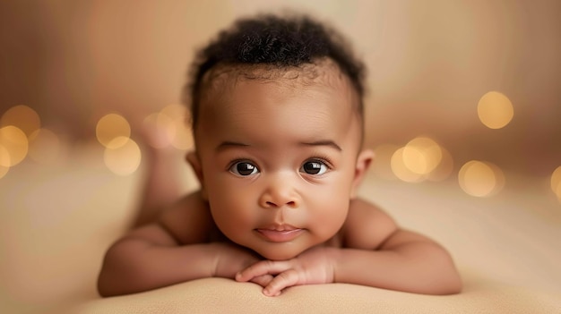 a baby is laying on a bed with a baby on his chest