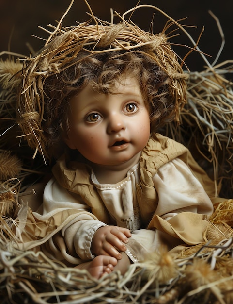 Photo baby jesus halo christian photo illustration