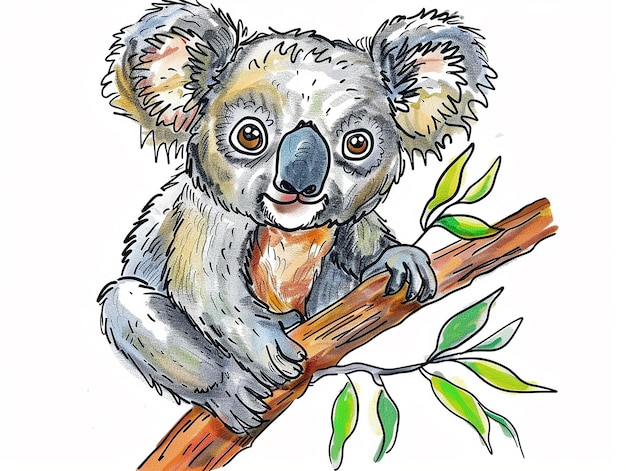 Baby Koala Coloring Art for Kids