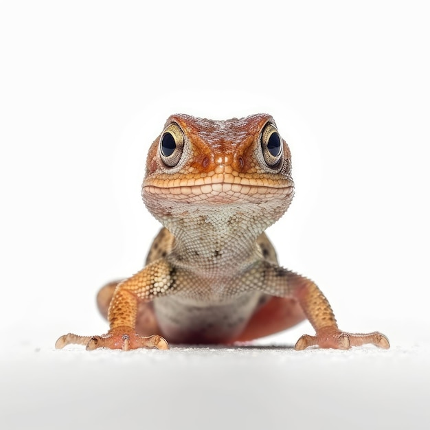 Baby Lizard isolated on white generative AI