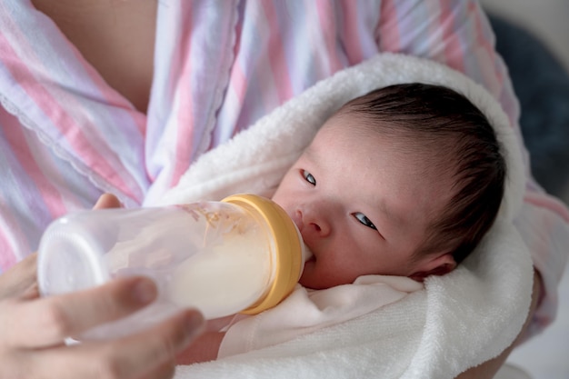 Baby and milk baby bottle