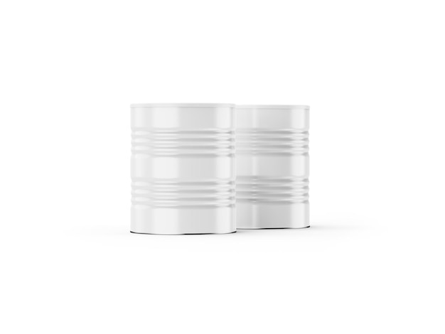 Baby milk powder tin can on white background