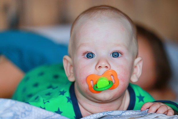 baby newborn with pacifier cute baby