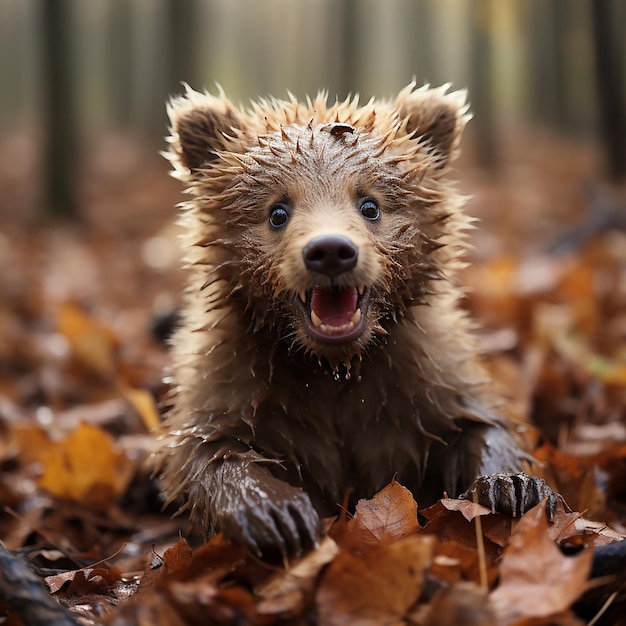 baby_of_bear_trying_to_catch_leaves